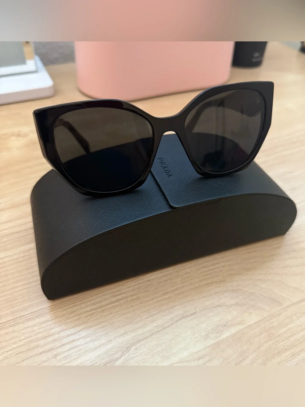 Prada SPR 19Z w/ Case Cat Eye Sunglasses